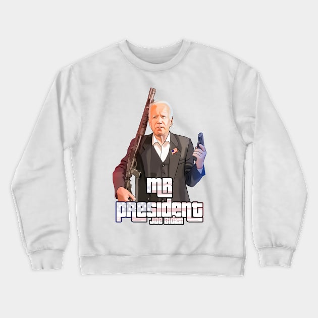 Joe Biden American president GTA like art USA, Murica Crewneck Sweatshirt by therustyart